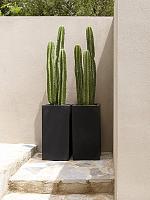 Кашпо Fiberstone bouvy m black L30 W30 H60 см