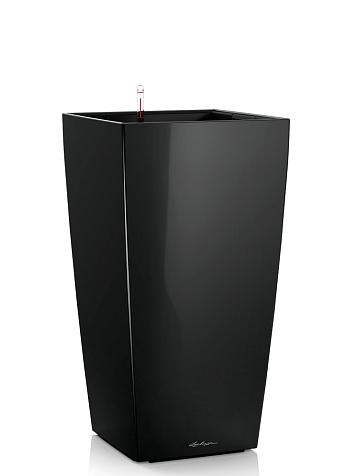 Кашпо Lechuza Cubico 30 черный лакированный