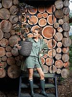 Кашпо Capi nature rib nl planter ball anthracite D35 H34 см