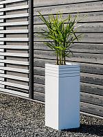 Кашпо Baq line-up square matt white (с техническим горшком) L30 W30 H75 см