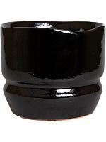 Кашпо Atom pot black D35 H31 см