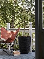 Кашпо Capi nature rib nl vase elegant low black D34 H46 см Кашпо Capi nature rib nl vase elegant low black D34 H46 см