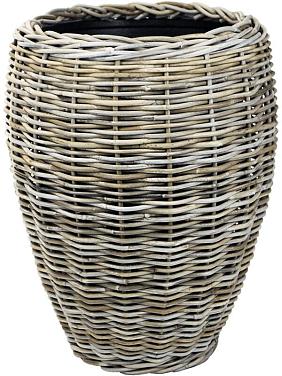 Кашпо Drypot rattan vase grey Кашпо Drypot rattan vase grey