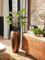 Кашпо Baq opus hammered partner gold (с техническим горшком) D35 H75 см