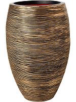 Кашпо Capi nature rib nl vase elegant deluxe black gold D56 H85 см