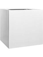 Кашпо Fiberstone block xl glossy white L60 W60 H60 см