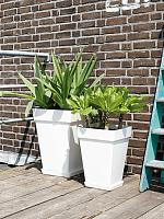 Кашпо Loft urban square high white L37 W37 H51 см