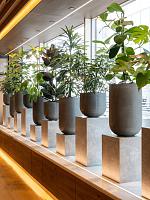 Кашпо Ridged horizontally cody l dark grey D42 H37 см