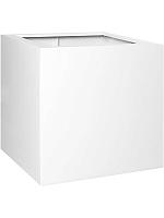 Кашпо Fiberstone block xxl glossy white L70 W70 H70 см