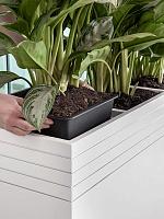 Кашпо Baq line-up cube matt white (с техническим горшком и подставкой на колесиках) L48 W48 H48 см