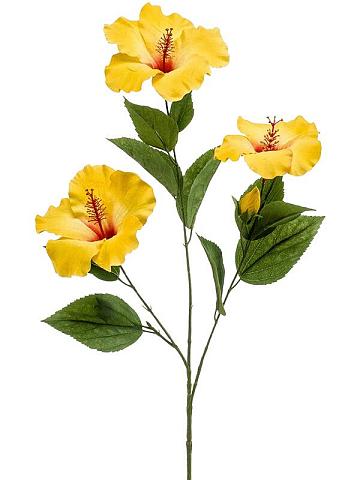 Гибискус ветвь с желтыми цветами искусственный Гибискус ветвь с желтыми цветами искусственный