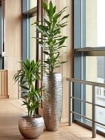 Кашпо Baq opus hammered partner silver (с техническим горшком) D35 H97 см