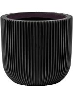 Кашпо Capi nature groove planter ball intense black D14 H13 см