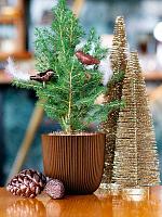 Кашпо Capi nature groove made with planter ball metallic copper D13 H12 см