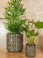 Кашпо Stian pot moss green D25 H22 см