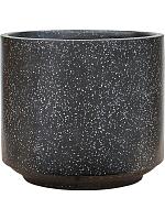 Кашпо Baq terrazzo cylinder black D37 H32 см