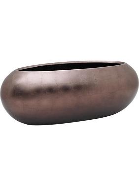 Кашпо Baq metallic silver leaf boat matt coffee Кашпо Baq metallic silver leaf boat matt coffee