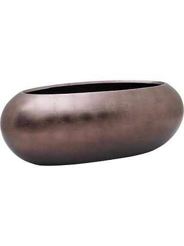 Кашпо Baq metallic silver leaf boat matt coffee Кашпо Baq metallic silver leaf boat matt coffee