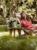 Кашпо с поддоном Greenville round leaf green D19 H18 см