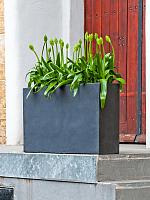 Кашпо Fiberstone jort slim l black L124 W33 H90 см