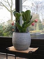 Кашпо Evi pot antique silver D29 H26 см