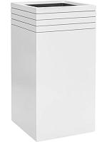Кашпо Baq line-up square matt white (с техническим горшком и подставкой на колесиках) L38 W38 H75 см