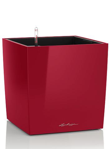 Кашпо Lechuza Cube 50 красный лакированный