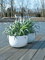 Кашпо Fiberstone sunny l glossy white D45 H27 см