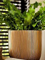 Кашпо Capi nature groove planter ball black gold D24 H21 см