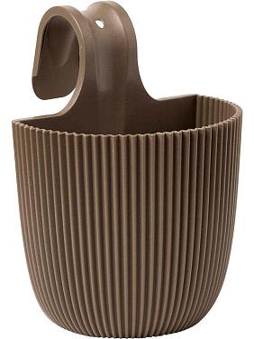 Кашпо Capi nature groove made with balcony hanger warm taupe Кашпо Capi nature groove made with balcony hanger warm taupe