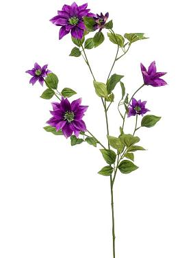 Клематис ветвь с фиолетовыми цветами искусственный