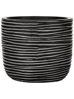 Кашпо Capi nature rib planter ball black D17 H15 см