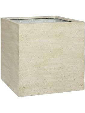 Кашпо Cement & stone block l beige washed Кашпо Cement & stone block l beige washed