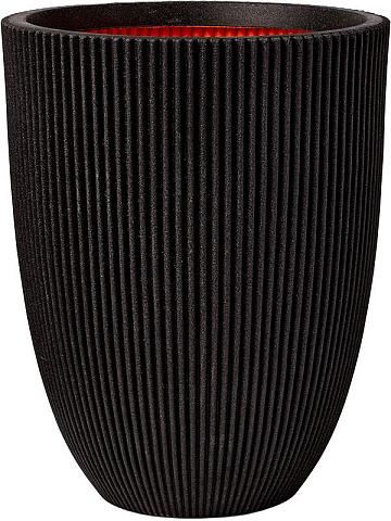 Кашпо Capi nature groove nl vase elegant low black Кашпо Capi nature groove nl vase elegant low black
