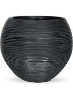 Кашпо Capi nature rib vase ball black D18 H15 см