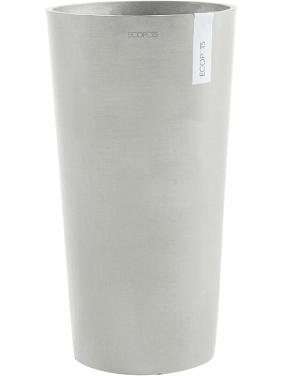 Кашпо Ecopots amsterdam mid high 66 white grey Кашпо Ecopots amsterdam mid high 66 white grey
