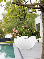 Кашпо подвесное Ola Dom Bowl Rattan 34 (5л) белый D34 H21 см