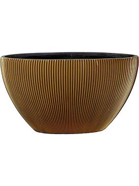 Кашпо Capi nature groove planter oval black gold Кашпо Capi nature groove planter oval black gold
