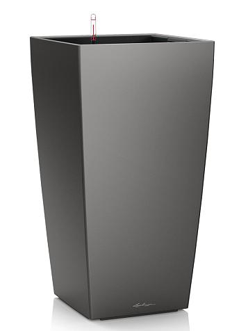Кашпо Lechuza Cubico 50 антрацитовый металлик