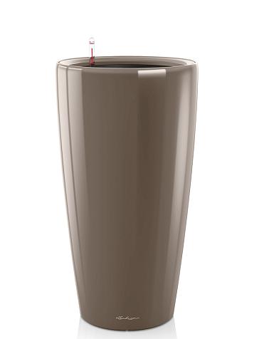 Кашпо Lechuza Rondo 32 серо-коричневый лакированный