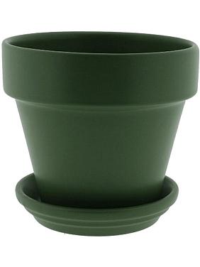Кашпо с поддоном Urbann pot & saucer matt olive Кашпо с поддоном Urbann pot & saucer matt olive