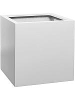 Кашпо Fiberstone block l matt white L50 W50 H50 см