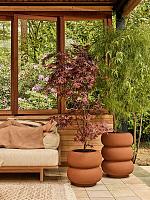 Кашпо Premium amber roll low karamel D43 H40 см