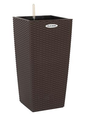 Кашпо Ola Dom Cubis Rattan (коричневый)