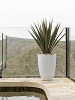 Кашпо Fiberstone ben l glossy white D40 H55 см