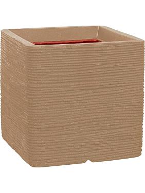 Кашпо Capi nature rib nl planter square beige Кашпо Capi nature rib nl planter square beige