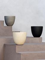 Кашпо Grigio egg pot antique white D60 H54 см