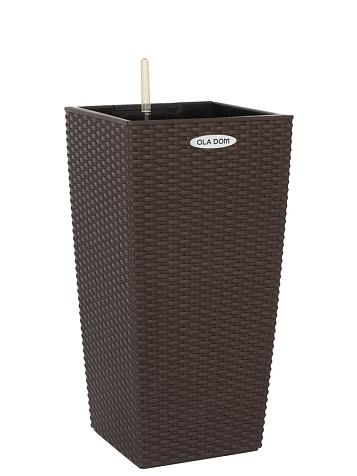 Кашпо Ola Dom Cubis Rattan 30 (14л) коричневый