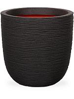 Кашпо Capi nature rib nl planter ball black D43 H41 см Кашпо Capi nature rib nl planter ball black D43 H41 см