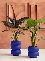 Кашпо Premium amber roll low royal blue D43 H40 см